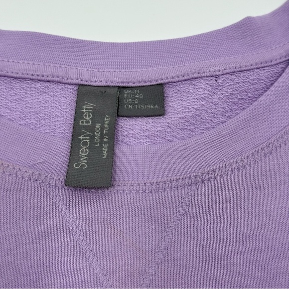 Sweaty Betty Women’s After Class Longline Sweatshirt Purple Medium Organic NWT - Picture 3 of 15